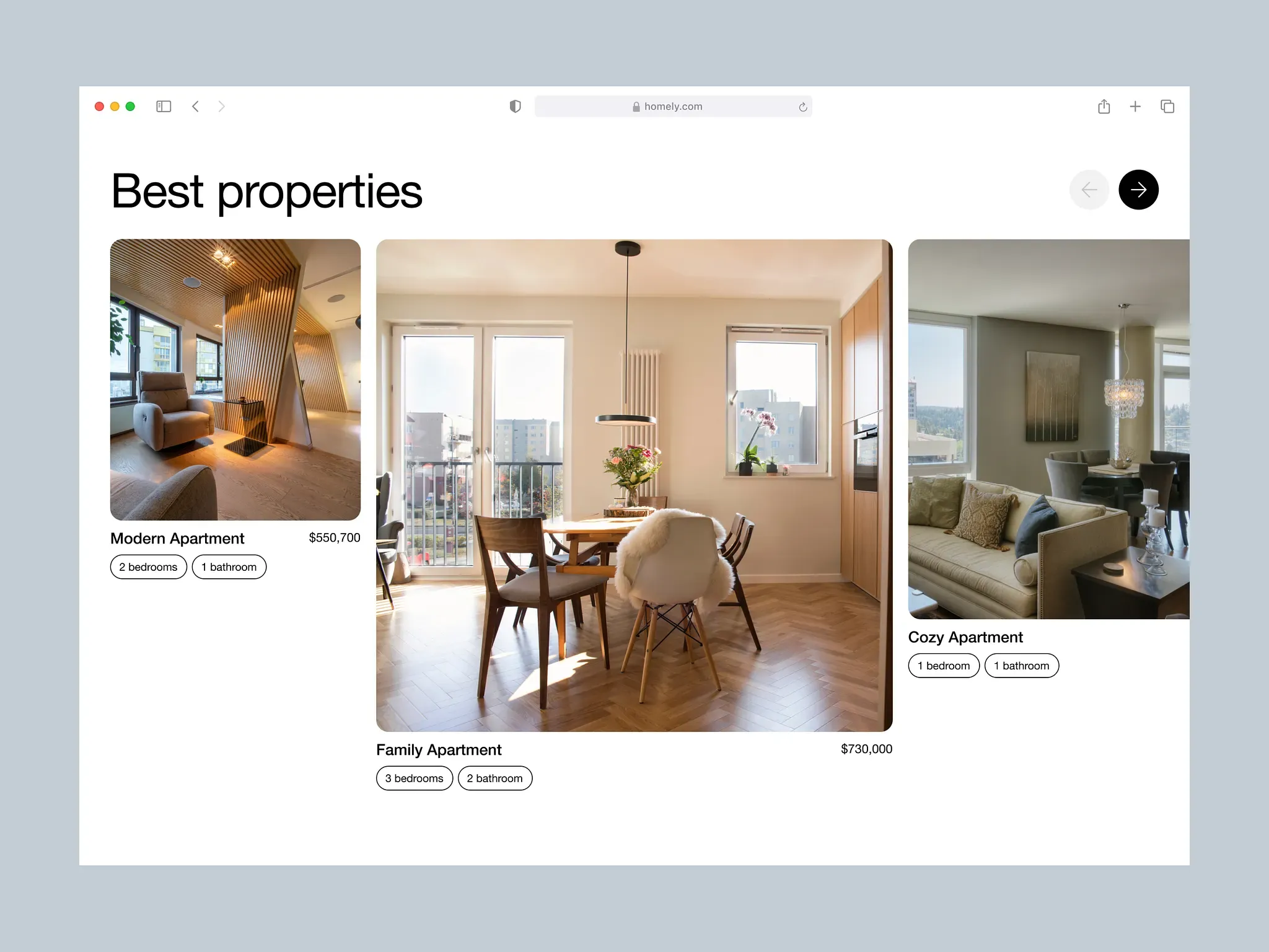 Homely best properties listing page